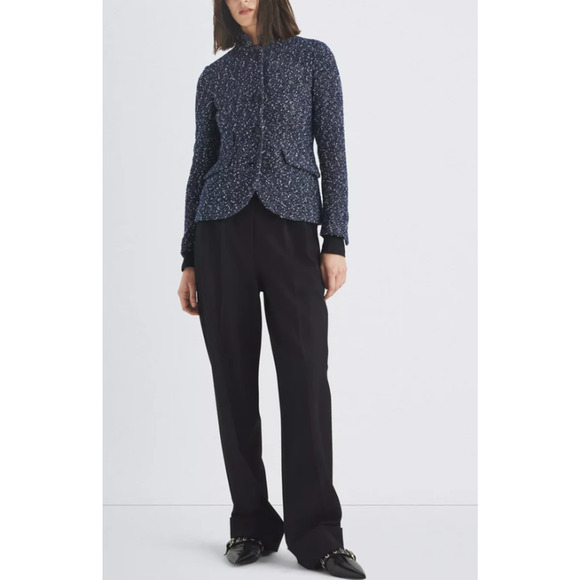 Rag & Bone Slade Blazer Blue Tweed Textured Fall Winter Style Size 2 - Picture 4 of 14